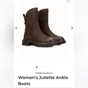 Vintage Foundry Women's Brown Ankle Boots 7.5